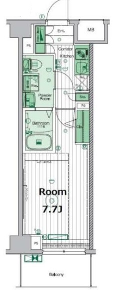 府中市緑町のマンションの間取り