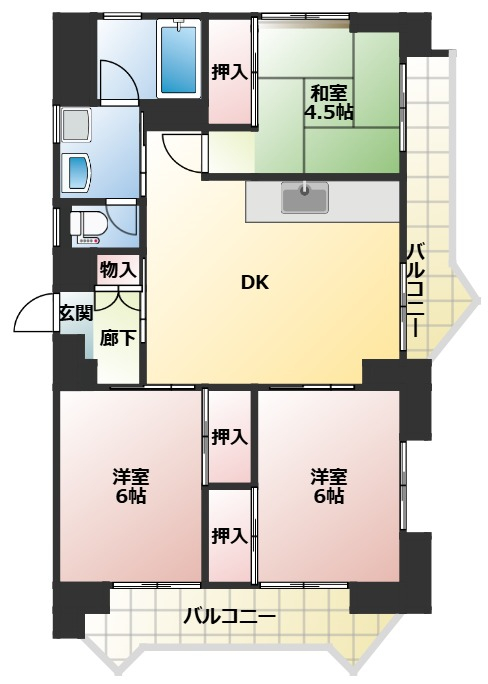 若葉第一住宅29号棟の間取り