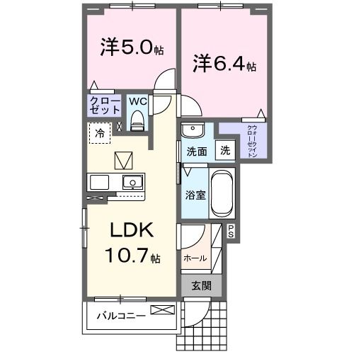 静岡県浜松市中央区舞阪町長十新田（アパート）の賃貸物件の間取り