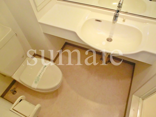 洗面設備　洗面所にトイレも同居したタイプです♪