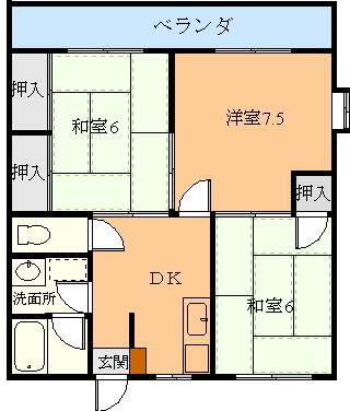 マンションあらかわの間取り