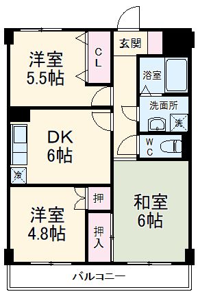 名古屋市千種区観月町のマンションの間取り