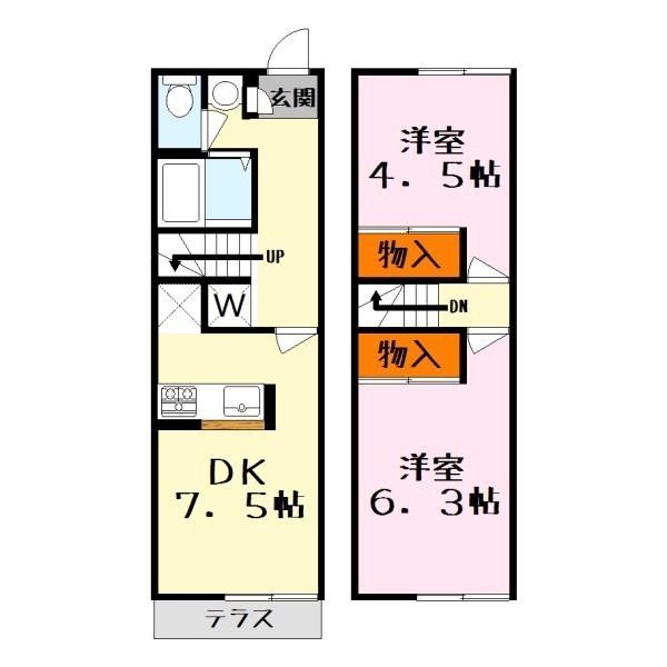 守山市古高町のアパートの間取り