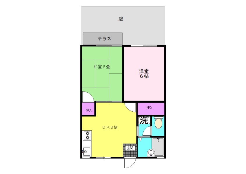 静岡市清水区七ツ新屋のマンションの間取り