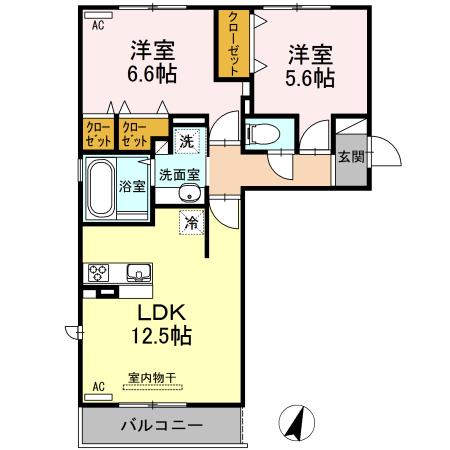 上益城郡益城町大字惣領のアパートの間取り