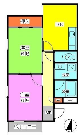 ハイツA2の間取り