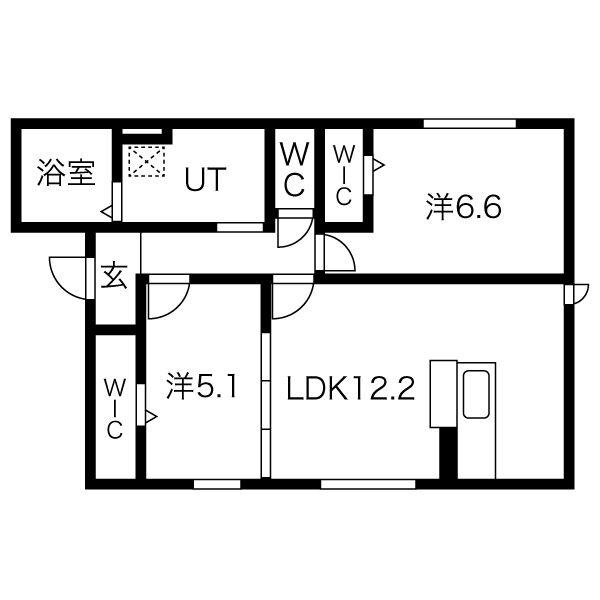 豊明市三崎町のアパートの間取り