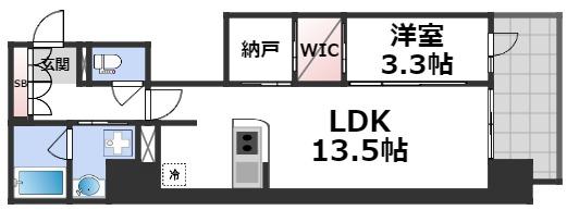 RJRプレシア南堀江の間取り