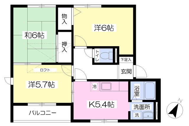 伊丹市中野西のアパートの間取り