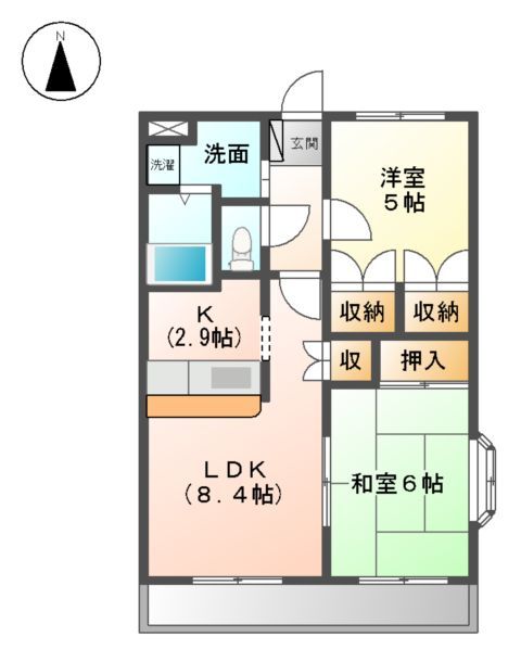 弥富市前ケ須町のアパートの間取り