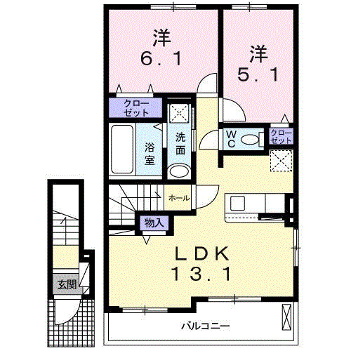 フェリチータ坂東Bの間取り