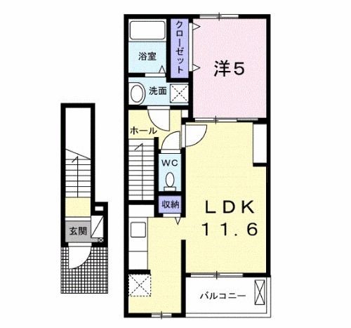 安達郡大玉村玉井のアパートの間取り