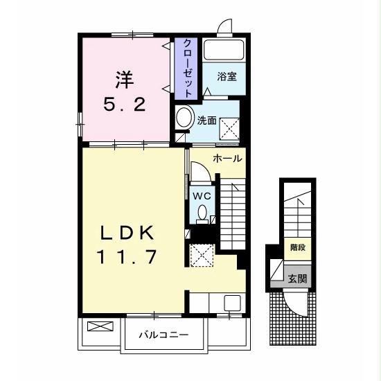 市原市今津朝山のアパートの間取り