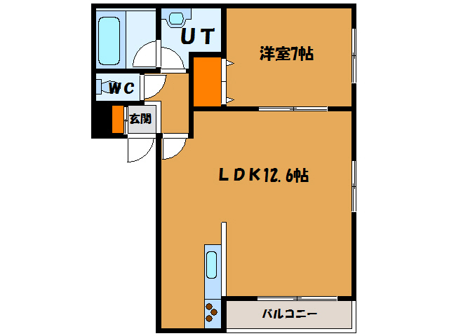 亀田郡七飯町大川のアパートの間取り