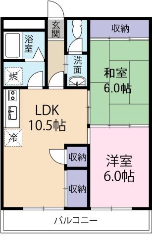 ヴィラ・アンソレイエ脇町IIの間取り