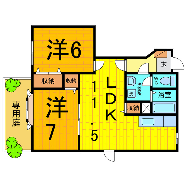 鳴門市鳴門町高島のアパートの間取り