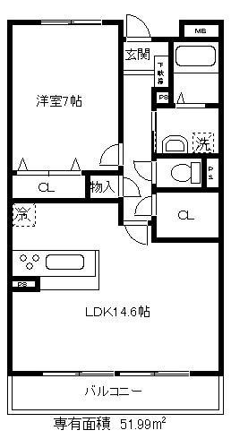 川口市青木のマンションの間取り