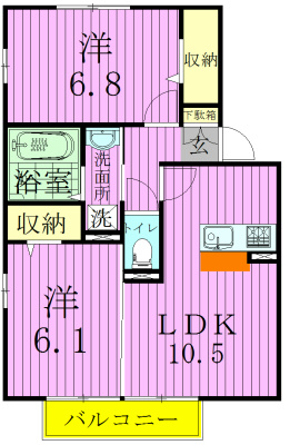 コンフォルターブル　Ａ棟の間取り