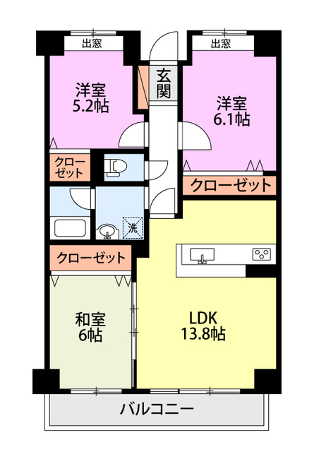 グランフォーム女池の間取り