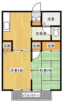 静岡市葵区川合のアパートの間取り