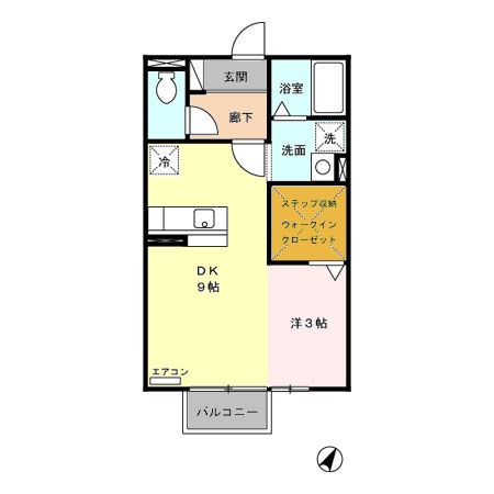 松阪市茶与町のアパートの間取り