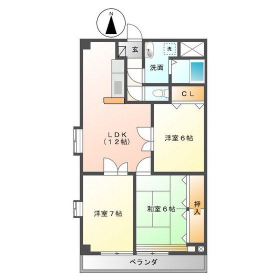 四日市市日永西のマンションの間取り