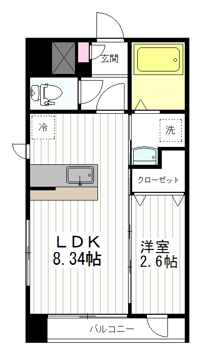 仙台市宮城野区榴岡のマンションの間取り