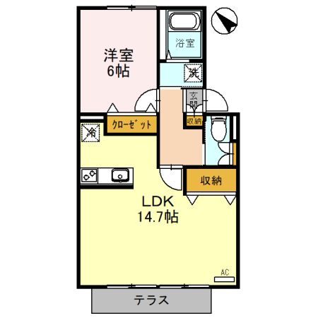 サンフラットおがた　I棟の間取り