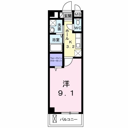 堺市北区百舌鳥陵南町のマンションの間取り