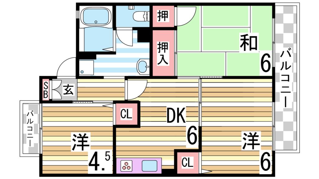 【神戸市垂水区福田のアパートの間取り】