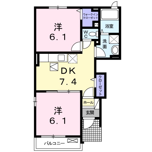 米子市大谷町のアパートの間取り