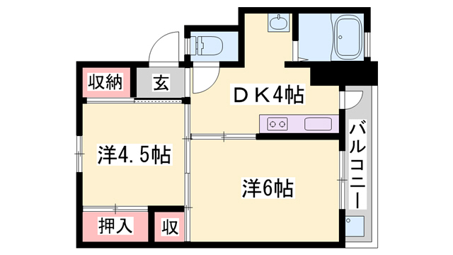 西脇市小坂町のマンションの間取り