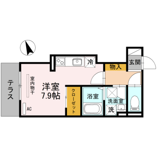 大阪市西成区玉出中のアパートの間取り