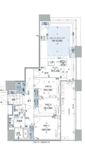 福岡市東区香椎照葉のマンションの間取り