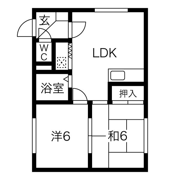 札幌市東区北十七条東のマンションの間取り