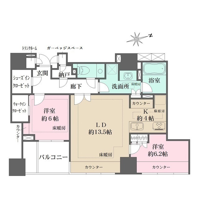 千代田区三番町のマンションの間取り