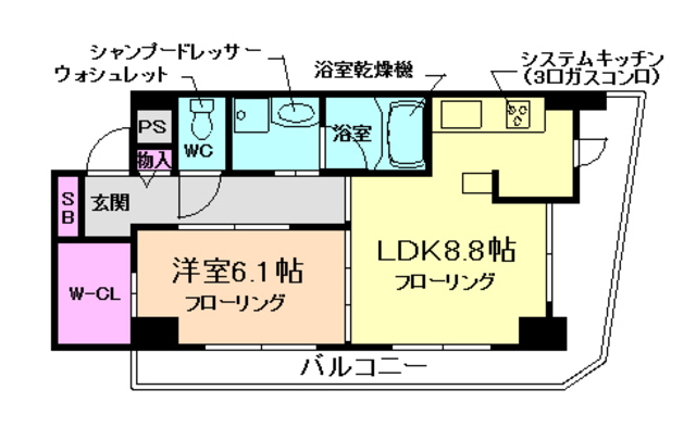 カスタリアタワー肥後橋の間取り