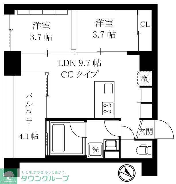 中央区日本橋浜町のマンションの間取り