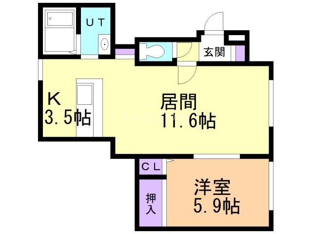 札幌市西区八軒八条西のマンションの間取り