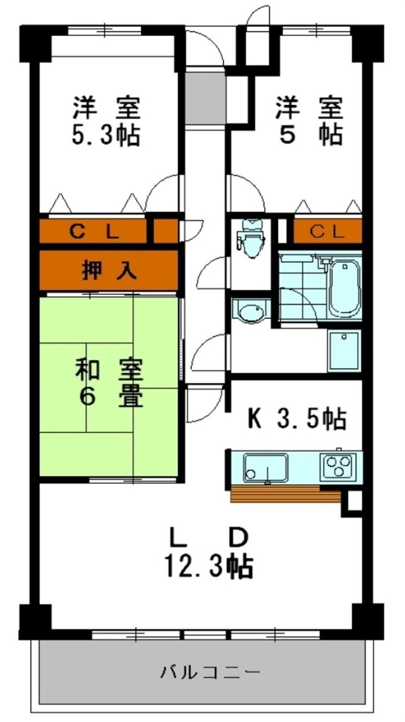 姫路市西中島のマンションの間取り