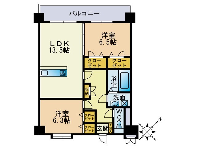 福岡市東区下原のマンションの間取り