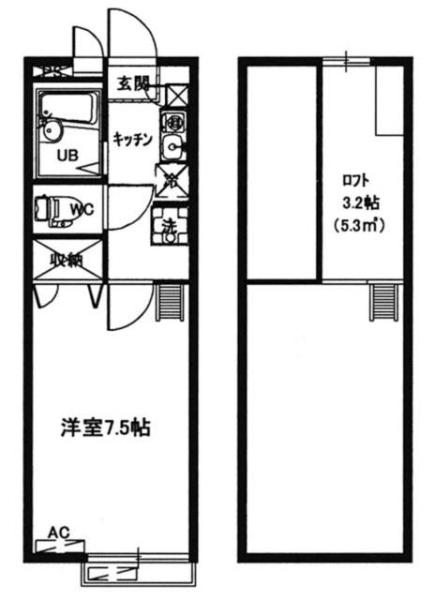 日野市新井のアパートの間取り