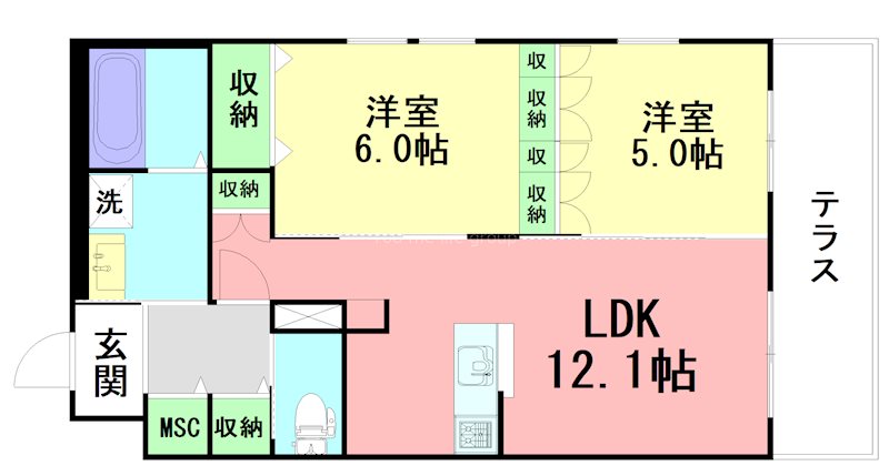 【横浜市戸塚区原宿のマンションの間取り】