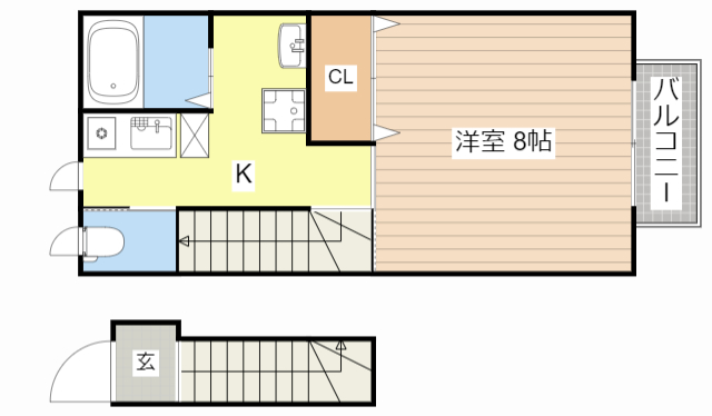 甲賀市水口町山のアパートの間取り