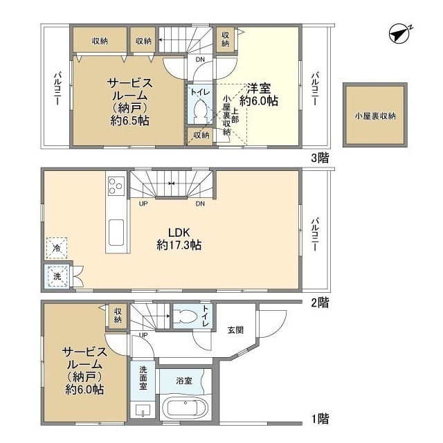 【新田２丁目貸家の間取り】