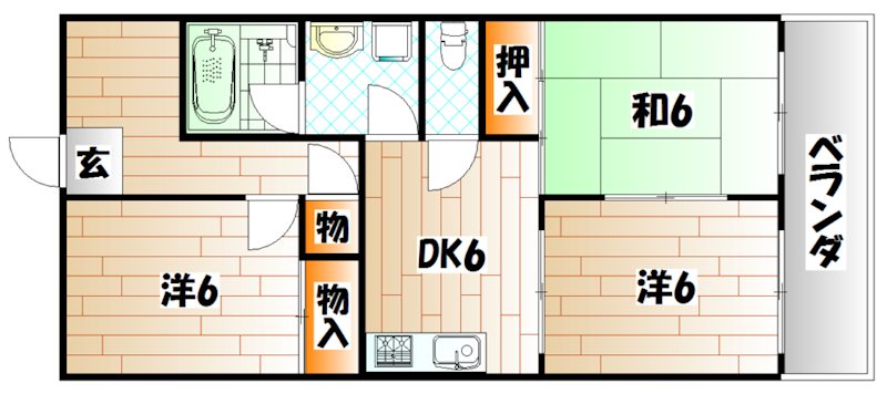 北九州市小倉北区鋳物師町のマンションの間取り