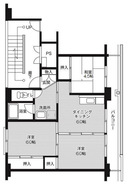 ビレッジハウス大田原1号棟の間取り