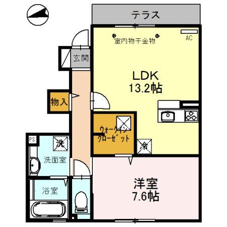 八尾市南木の本のアパートの間取り