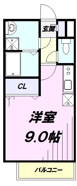 福生市武蔵野台のアパートの間取り