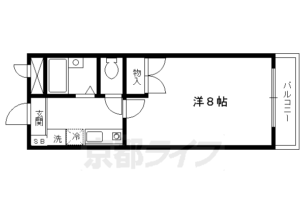 京都市北区大将軍一条町のマンションの間取り